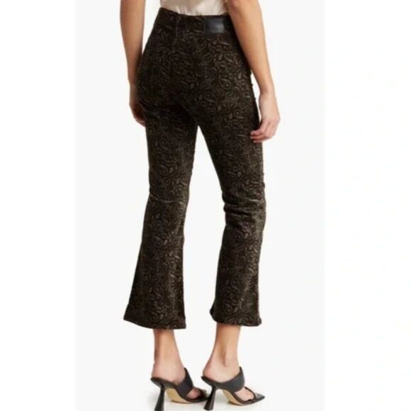 New AG The Quinne Crop High Rise Kick Flare Velvet Pant in Gallant Paisley sz 23 - Picture 3 of 15